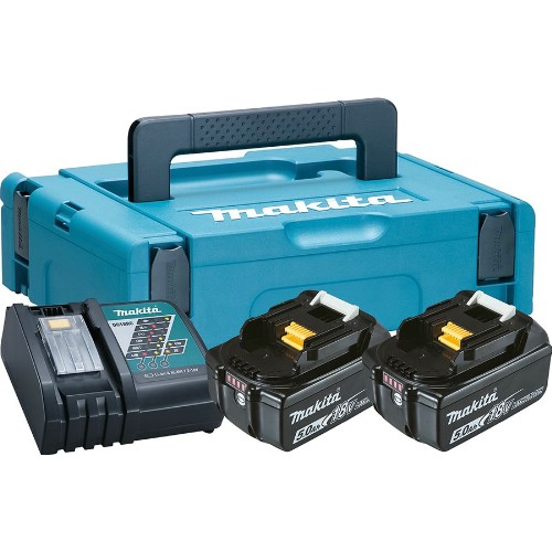 Lader og batteripakke MAKITA 2x18 V 5,0 Ah Li-Ion