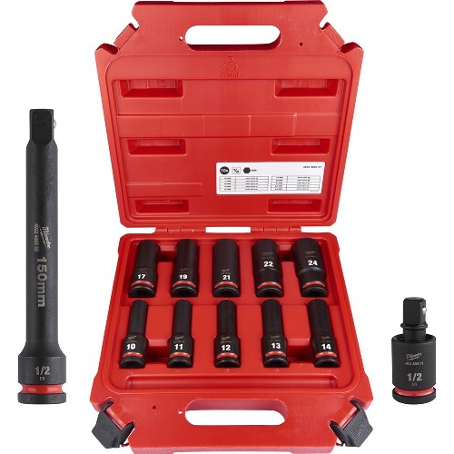 Krafthylssats 1/2" mm MILWAUKEE Shockwave Impact 12 delar