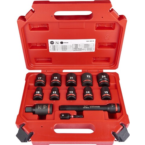 Krafthylssats 1/2" mm MILWAUKEE Shockwave Impact 13 delar