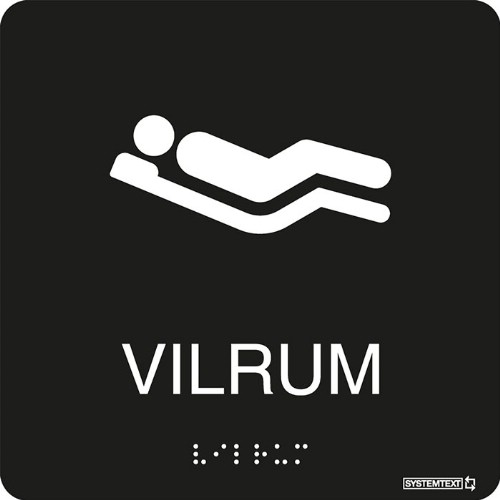 Skylt taktil vilrum