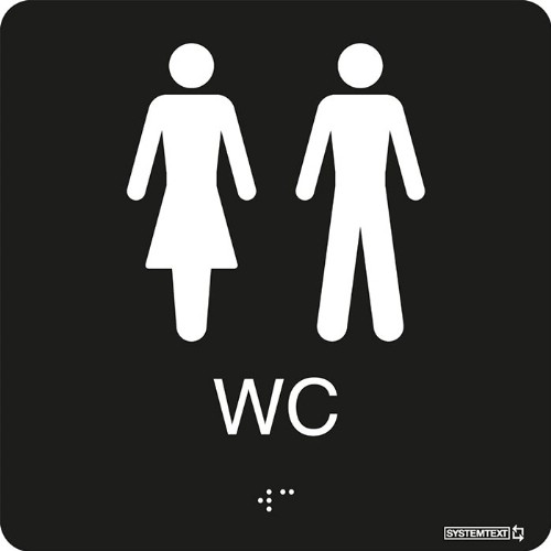 Skylt taktil WC dam/herr