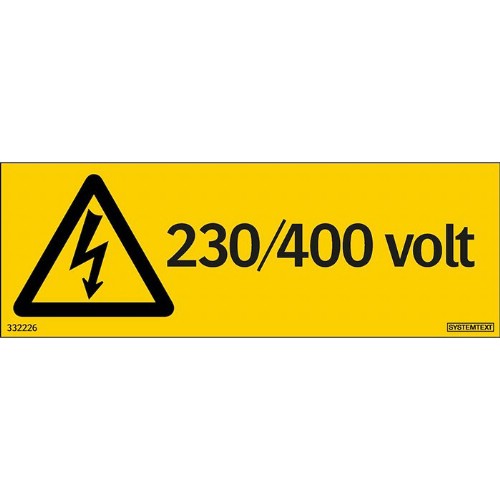 Skilt 230/400 volt