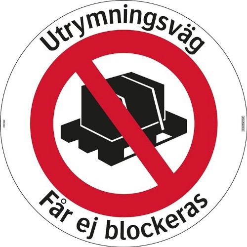 Golvdekal utrymningsväg får ej blockeras