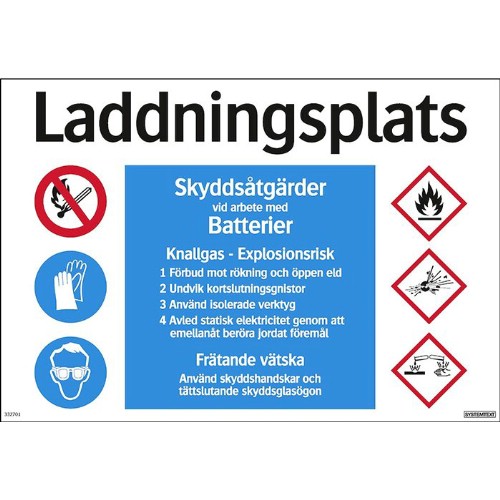 Kombinationsskylt laddningsplats